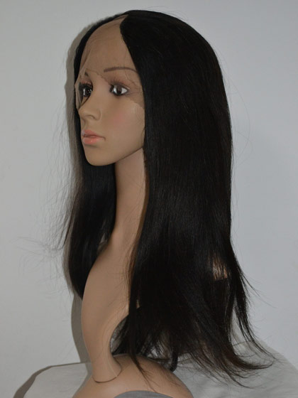 Natural Straight Remy Hair Lace Front U Part Wig