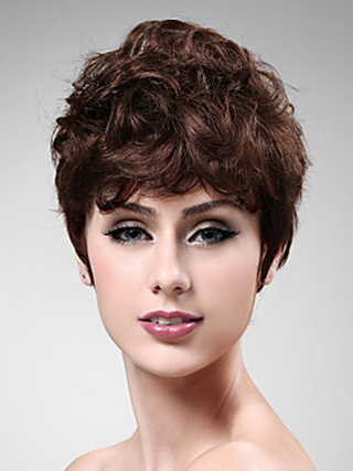 Capless Synthetic Wavy Short Wig - Click Image to Close