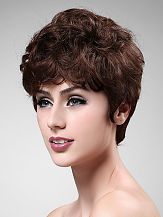 Capless Synthetic Wavy Short Wig