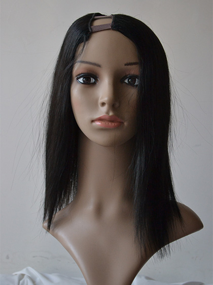 Mid-Length Natural Silky Straight U Part Wig - Click Image to Close