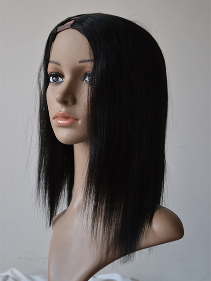 Mid-Length Natural Silky Straight U Part Wig