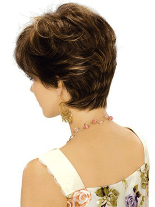 Short Feather Cut Long Neck Line Synthetic Wig