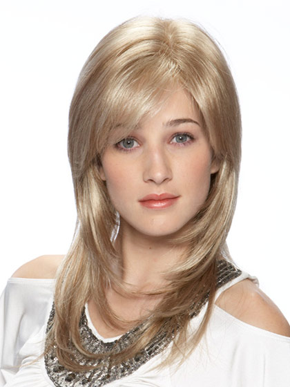 Long Layered Light Blonde Lace Front Synthetic Wig - Click Image to Close