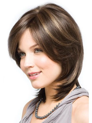 Mid-Length Straight Synthetic Wig - Click Image to Close