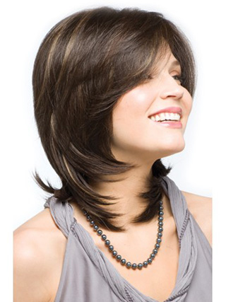 Mid-Length Straight Synthetic Wig