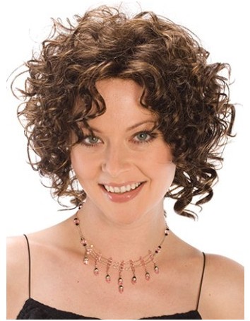 Angelina Medium Length Curly Synthetic Wig - Click Image to Close