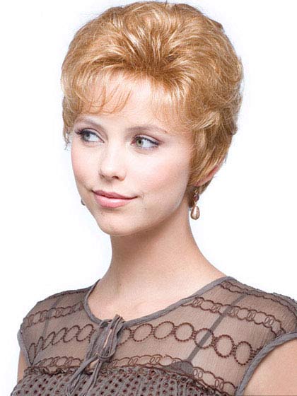 Apricot Frost Short Layered Synthetic Wig