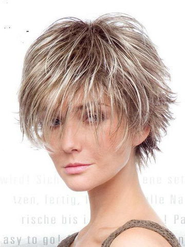 Short Straight With Long Fringe Synthetic Lace Front Wig