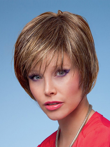 Feminine Cropped Layer Straight Synthetic Wig - Click Image to Close