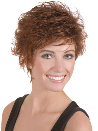 Short Stacked Back All-Over Layering Lace Front Wig - Click Image to Close