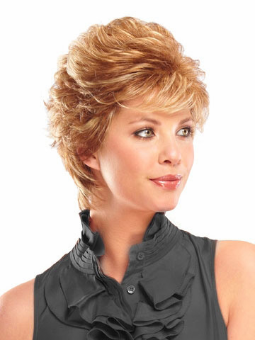 Fully Layered Finely Feathered Curly Short Wig - Click Image to Close