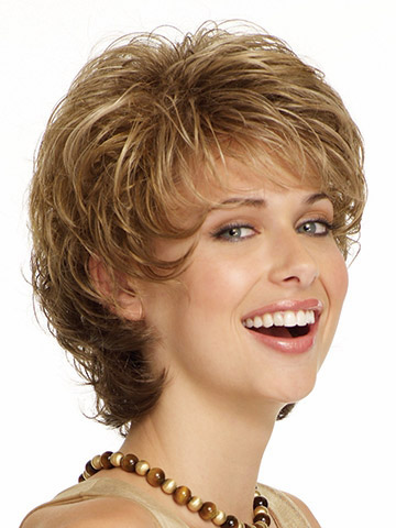 Softly Curled Shag Cut Short Wig