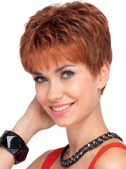 Remy Human Hair Lace Front Pretty Short Wig - Click Image to Close