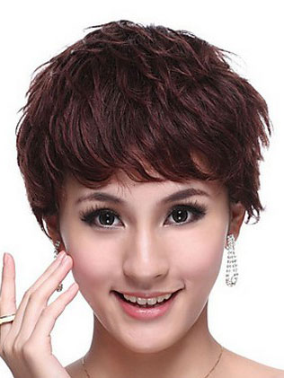 100% Human Hair Short Curly Wig - Click Image to Close