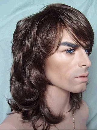 Cool Medium Wavy Synthetic Capless Wig for Man