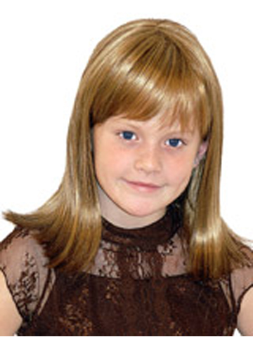 Hand-Tied Full Lace Shoulder Length Kids Wigs