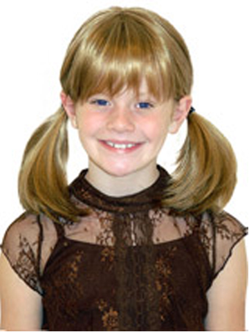 Hand-Tied Full Lace Shoulder Length Kids Wigs