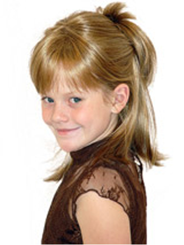 Hand-Tied Full Lace Shoulder Length Kids Wigs