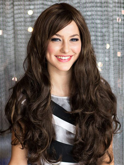 Beautiful Long Brown Remy Human Hair Wig