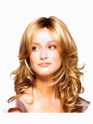 Centre Parting Hairstyle Synthetic Wavy Lace Wig - Click Image to Close