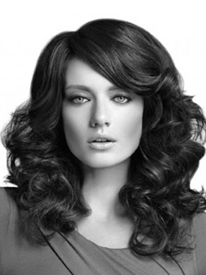 High Fashion Long Synthetic Spiral Curly Lace Wig - Click Image to Close