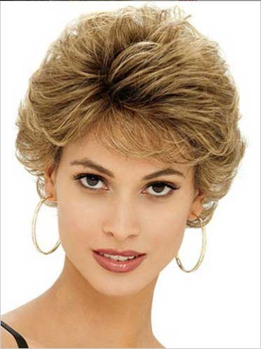 Short Fluffed Layers Lace Front Wig