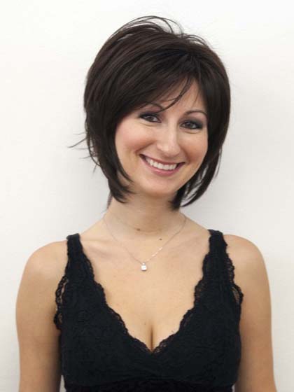 Slightly Layered Human Hair Wig - Click Image to Close