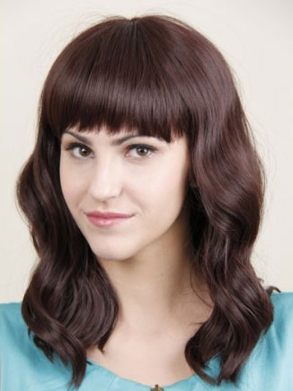 Long Wavy Lace Human Hair Wig - Click Image to Close