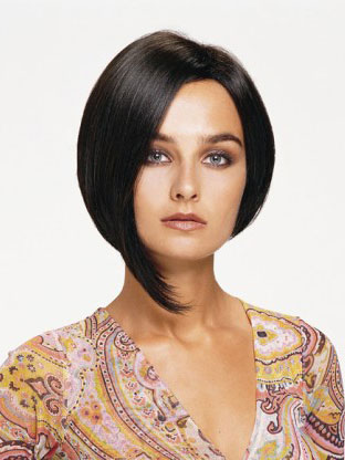 Chin Length Human Hair Lace Wig - Click Image to Close