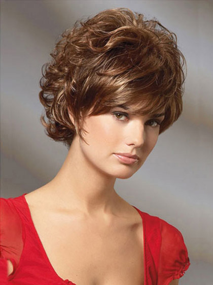 Short Curly Classic Cut Remy Human Hair Wig - Click Image to Close