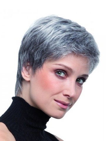 Layered Boy Cut Lace Front Grey Wig