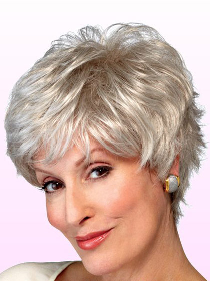 Shaggy Wavy Lady Synthetic Capless Grey Wig