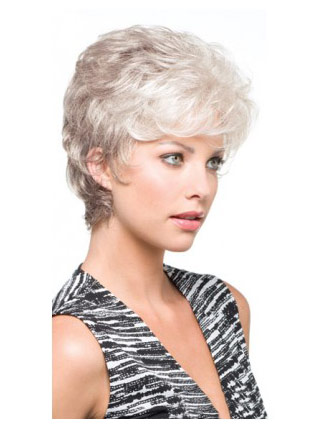 Carefree Side Parting Synthetic Capless Grey Wig