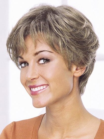 Synthetic Short Capless Wavy Grey Wig