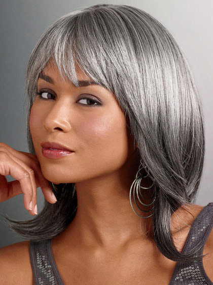 Lace Front Synthetic Foxy Silver Wig