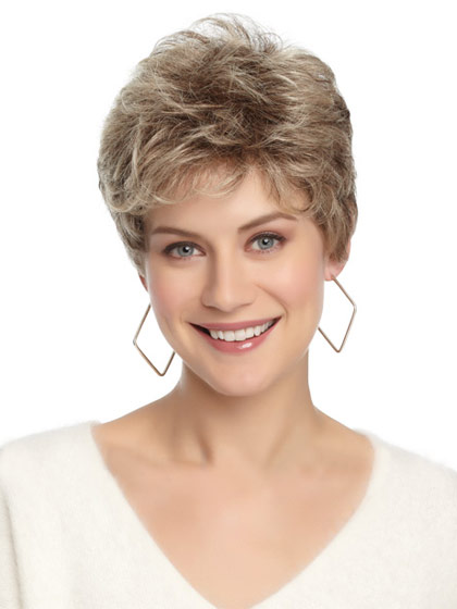 Natural Layering Wavy Short Grey Wig - Click Image to Close