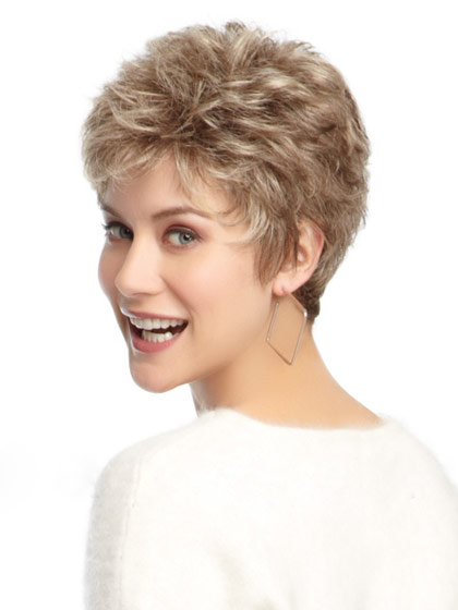 Natural Layering Wavy Short Grey Wig