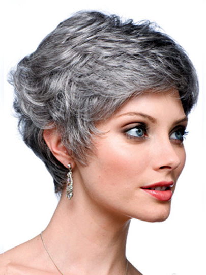 Graduated Back Grey Wig