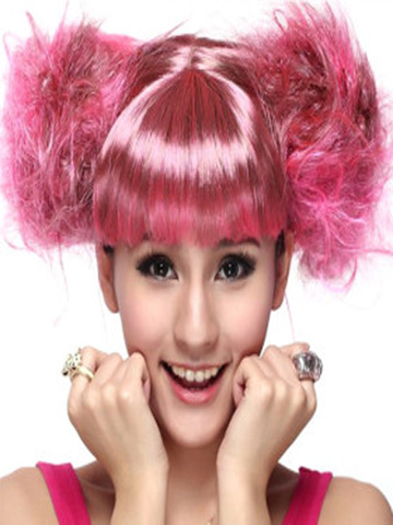 Capless Long With Pigtails Party Wigs - Click Image to Close