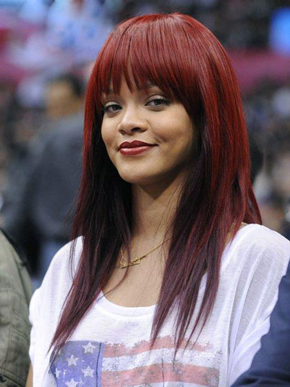 Rihanna Carefree Long Straight Remy Human Hair Wig - Click Image to Close