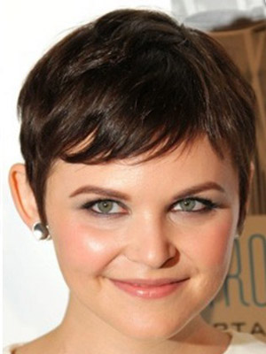 4" Ginnifer Goodwin Pixie Short Curly Full Lace Hair Wig