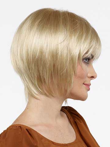 Tapered Slightly Layered Short Grey Bob Wig