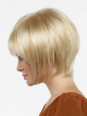 Tapered Slightly Layered Short Grey Bob Wig