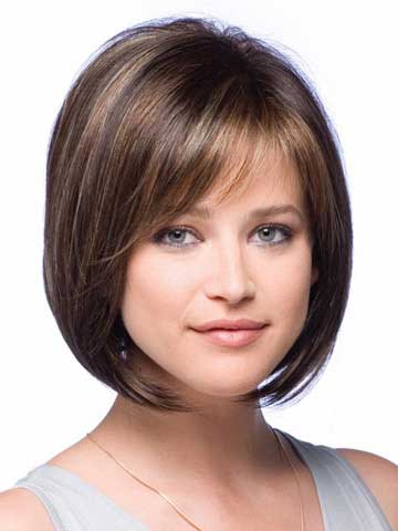 Modern Full Lace Straight Short Bob Wig - Click Image to Close