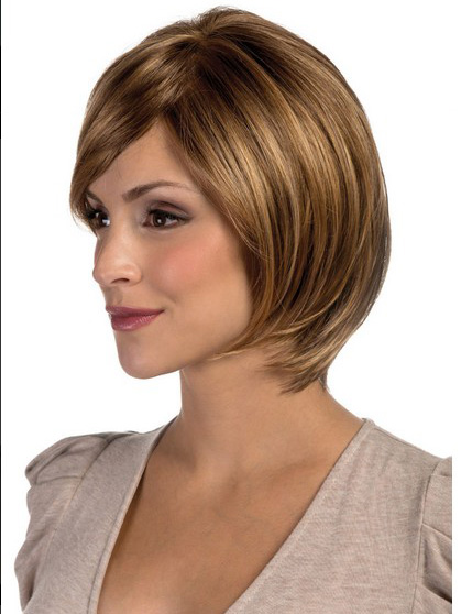 Lace Front Medium Length Graduated Layered Bob Wig