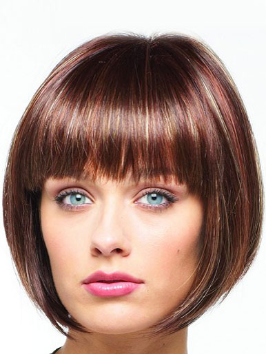 Lace Front Sharp Asymmetrical Angled Bob Wig - Click Image to Close