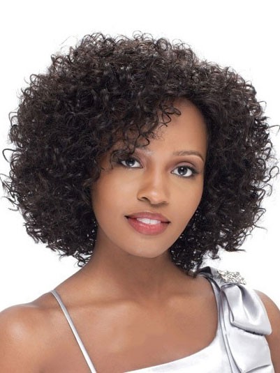 New Impressive Short Curly African American Lace Wigs for Women