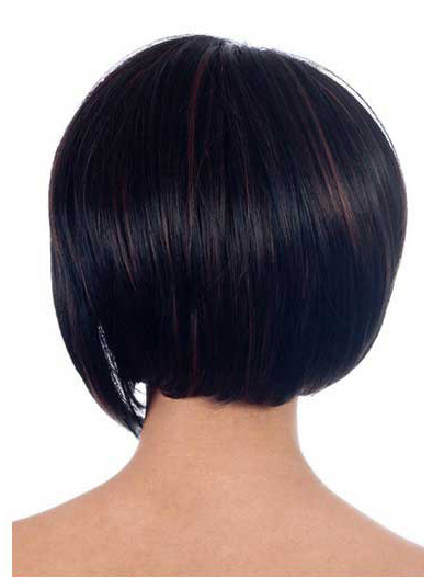 Asymmetrical Bob Side Swept Bangs Synthetic Wig