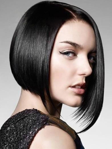 Natural Straight Human Hair Longer Side Bob Wig - Click Image to Close