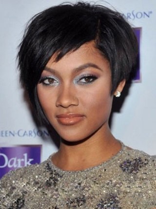 Shinning Short Curly Black African American Wigs for Women